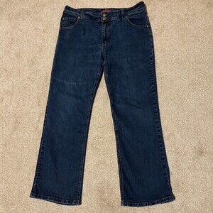 Cosmopolitan Jeanswear Womens Jeans Straight Leg Dark Wash Blue Denim, Sz 16